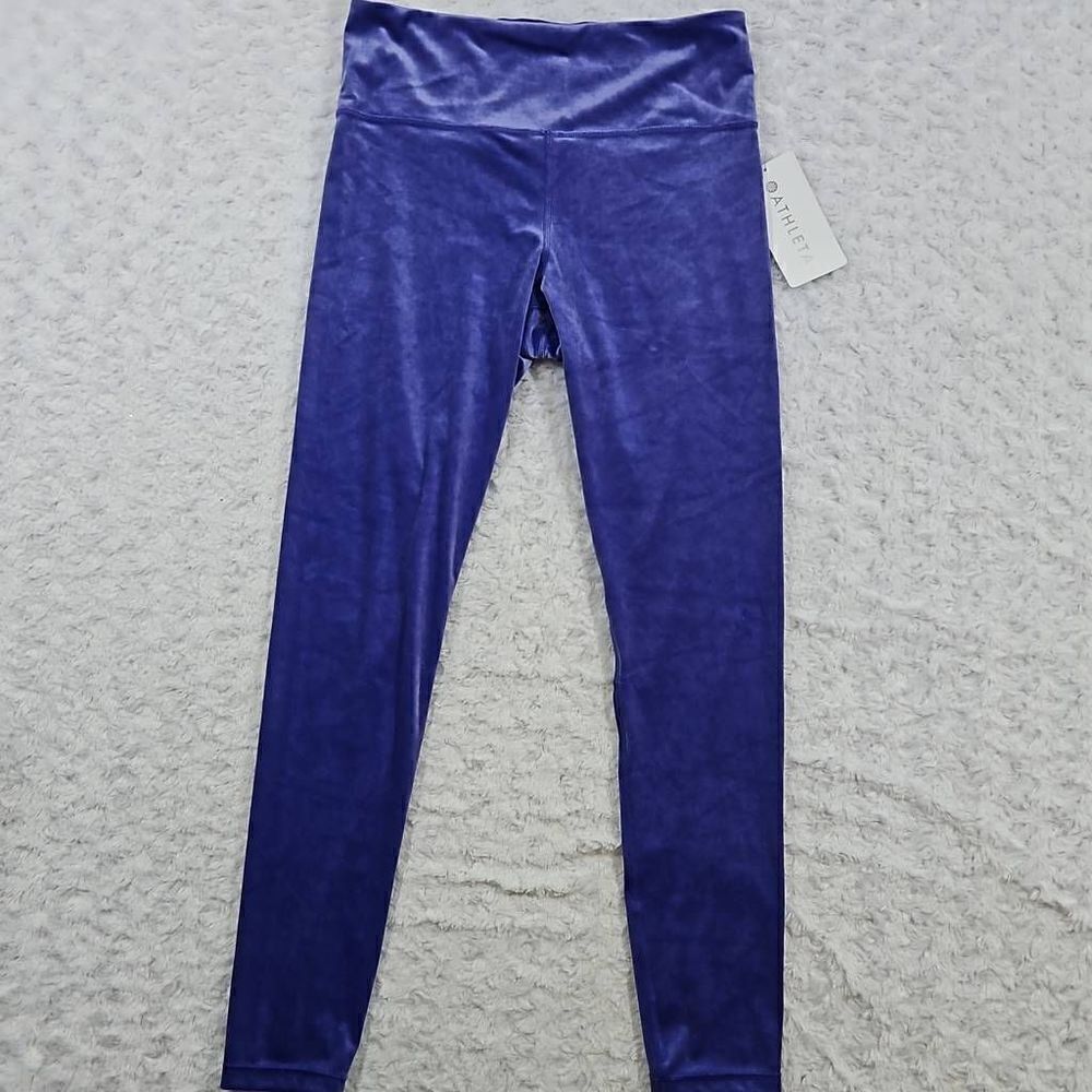NWT Athleta Size Medium Elation purple velvet tight #467925